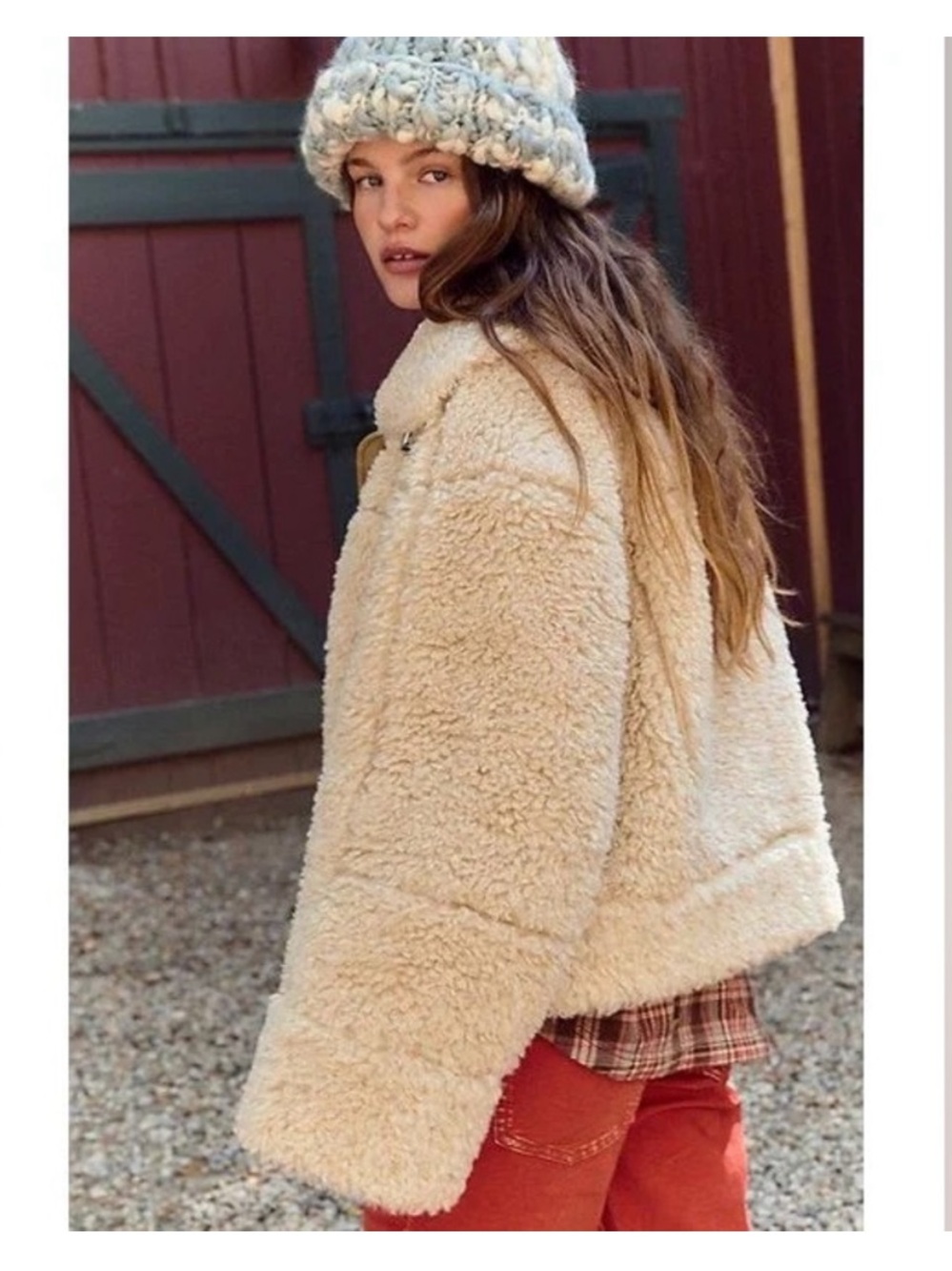 Free People Cream Teddy Jacket - Picture 3 of 4